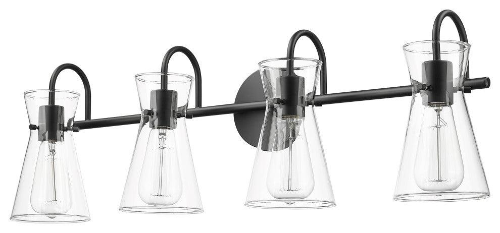 4 Light 30.7 in. Matte Black Vanity Light