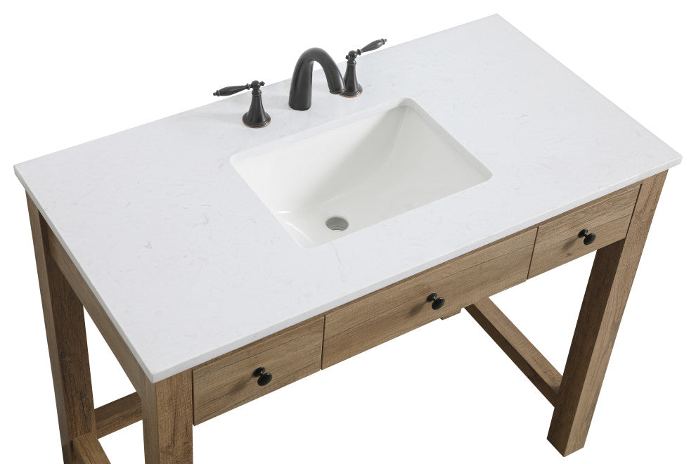 42" ADA Compliant Bathroom Vanity, Natural Oak