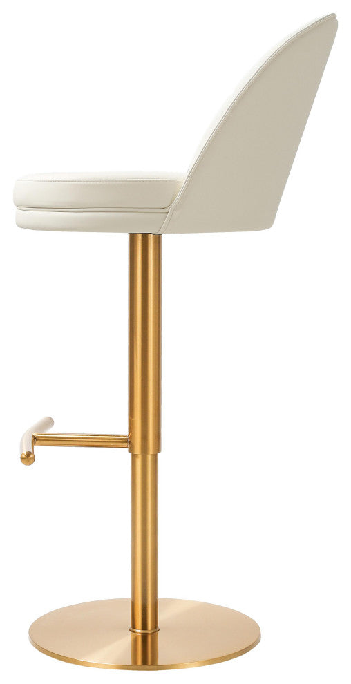 Venus Cream and Gold Adjustable Swivel Stool