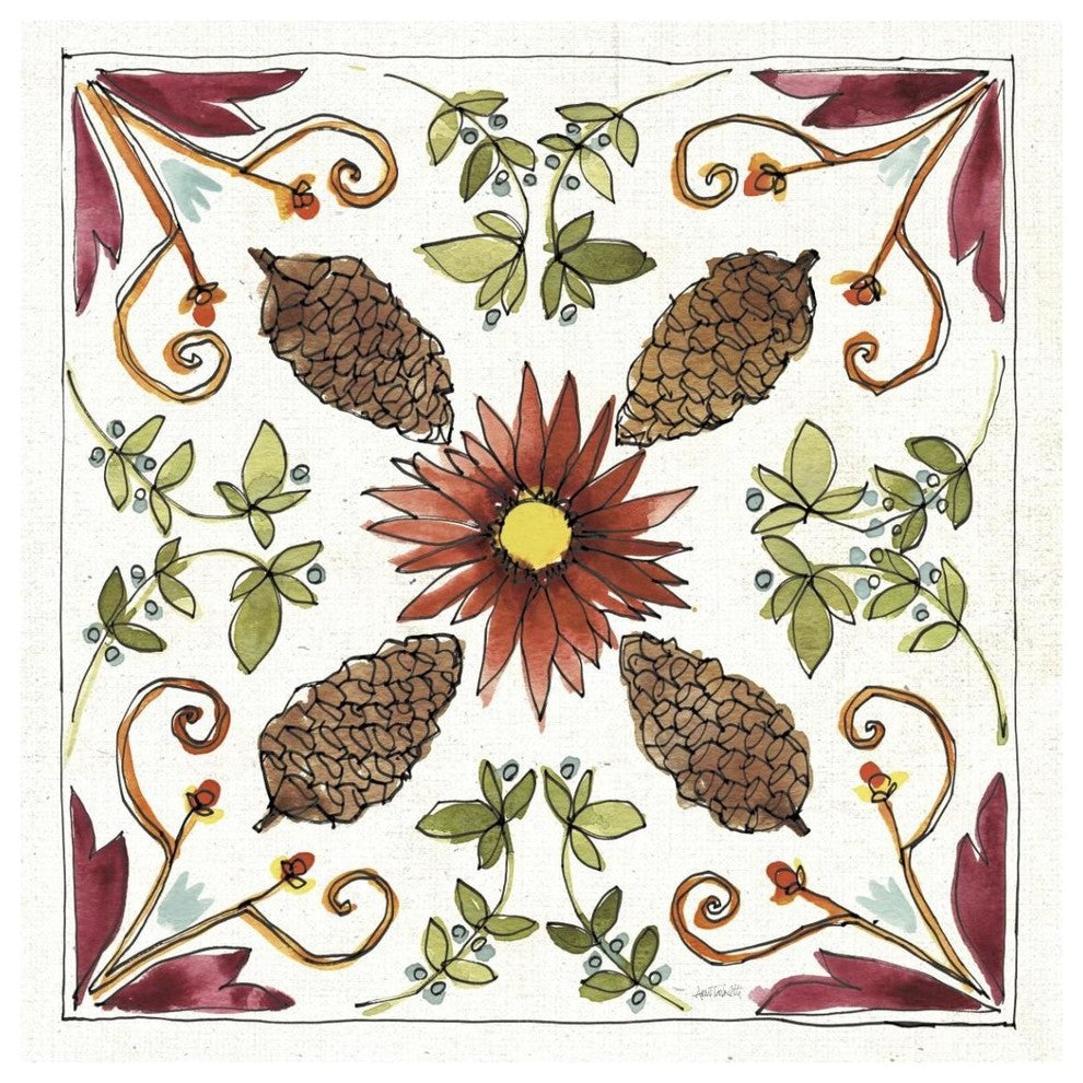 "Festive Foliage IX" Digital Paper Print by Anne Tavoletti, 42"x42"