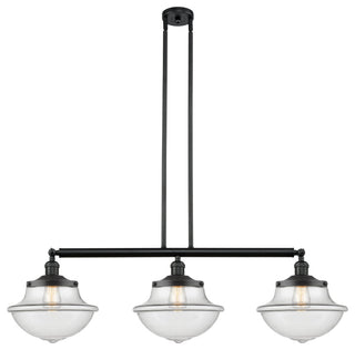 Franklin Restoration Oxford 42" Island Light, Matte Black, Clear