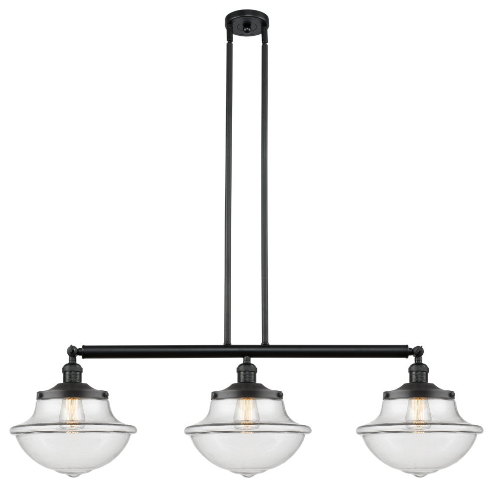 Franklin Restoration Oxford 42" Island Light, Matte Black, Clear