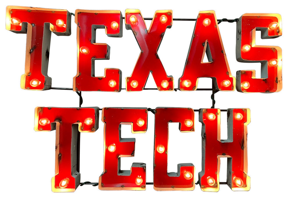 Lluminated Texas Tech Red Raiders  Recycled Metal Wall Decor