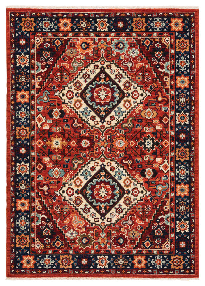 Oriental Weavers Lilihan Indoor Rug Red/ Blue 3'3" X 5'