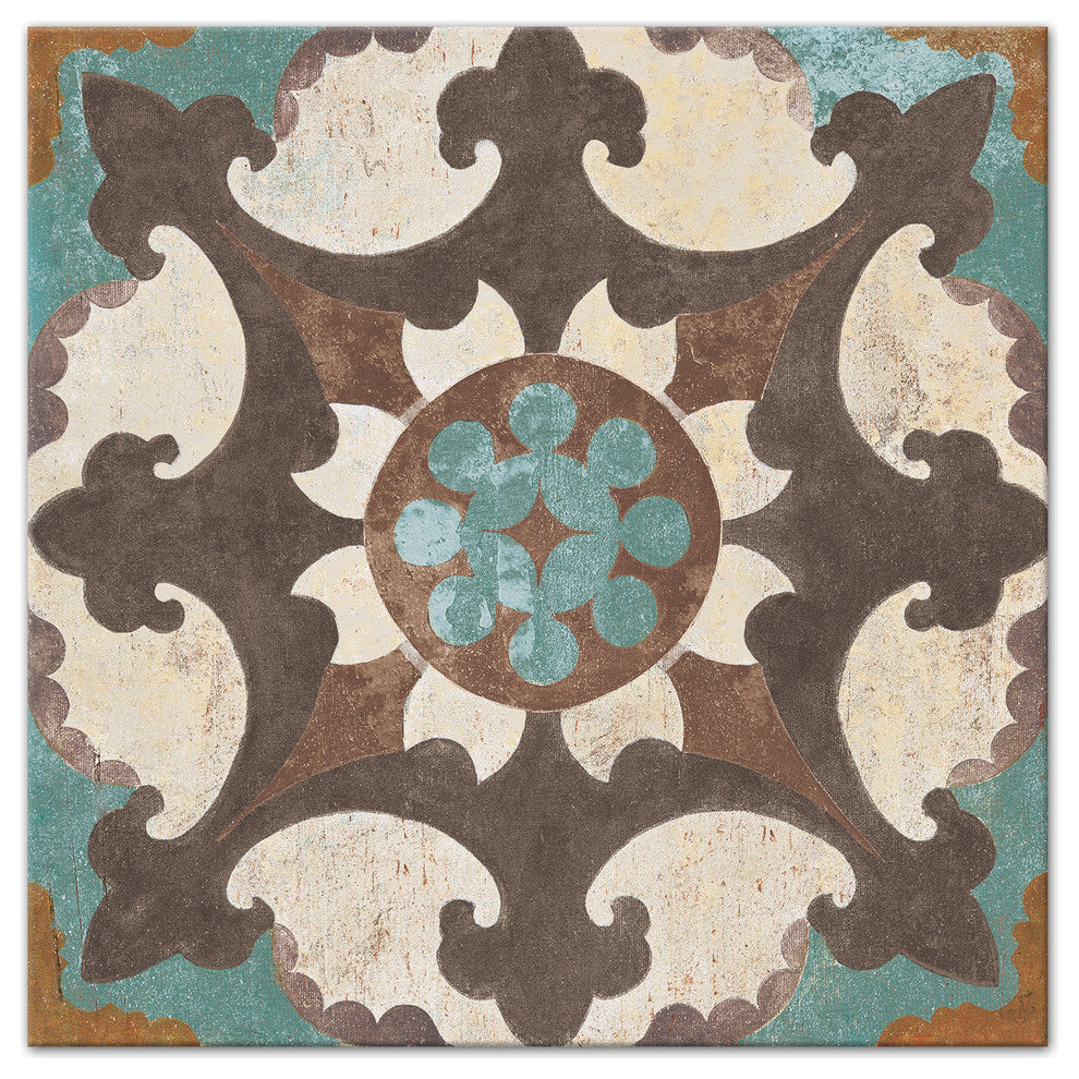 Decorative Moroccan Tile Canvas Wall Art, 12x12