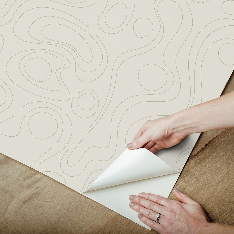 Emily Rayna Beige Lineation Peel and Stick Wallpaper