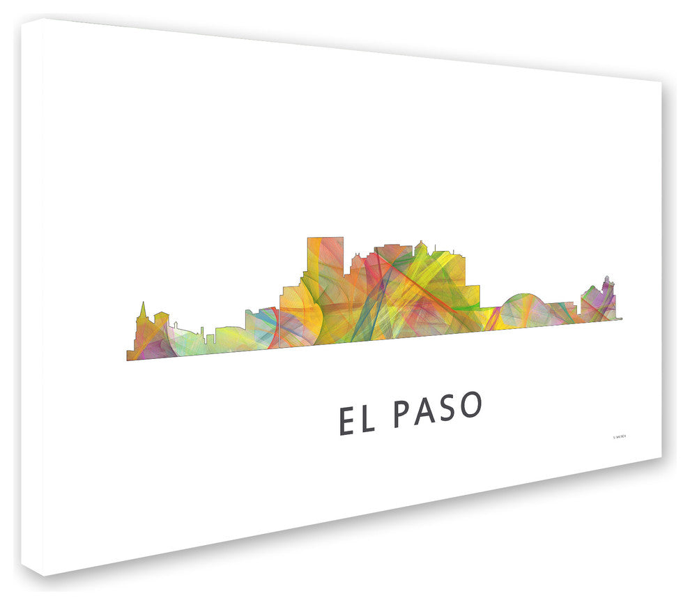'El Paso Texas Skyline Wb-1' Canvas Art, 19x12