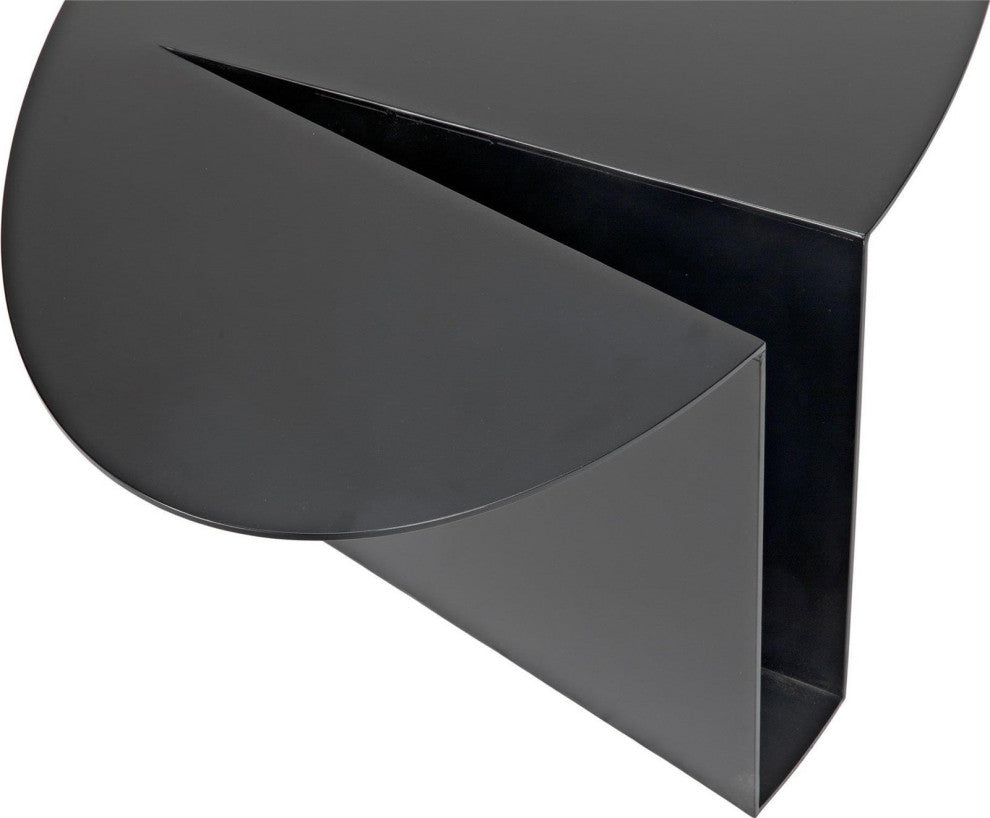 Matte Black Steel Coffee Table, Traditional