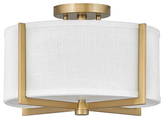 Hinkley Axis Medium Semi-Flush Mount, Heritage Brass