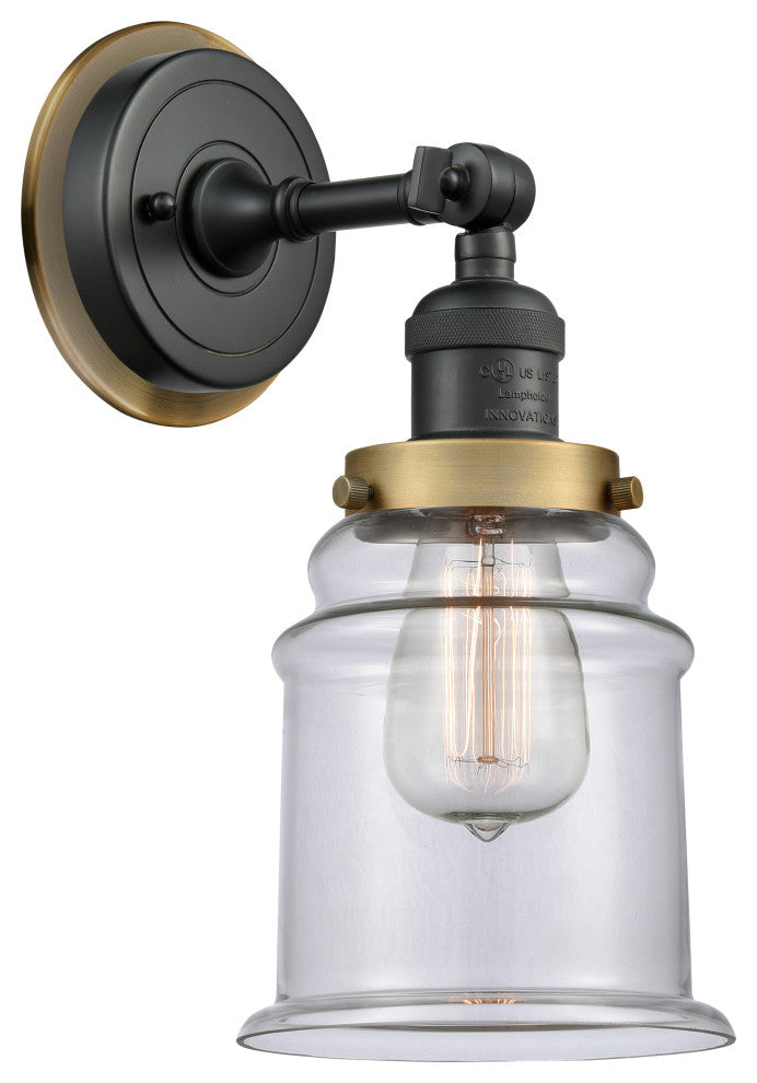 INNOVATIONS LIGHTING 203BK-BPBB-HRBB-G182 Canton 1 Light Mixed Metals Sconce