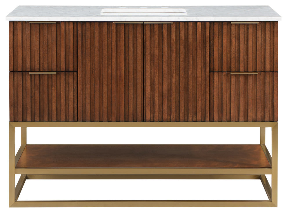 Monad Bathroom Vanity, Walnut, 48" Wide