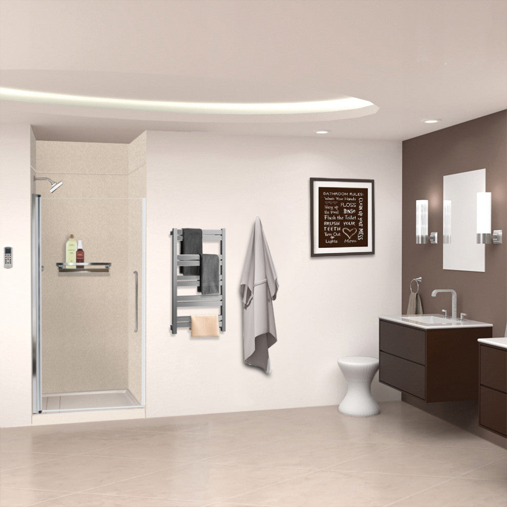 Transolid SaraMar 36"x36"x96" 6-Piece Shower Wall Kit, Cashew Velvet