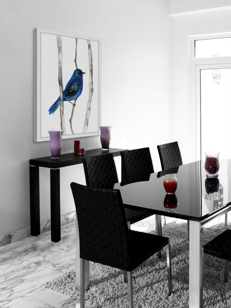 Marmont Hill, "Indigo Bunting" by Christine Lindstrom Framed Painting, 30x45