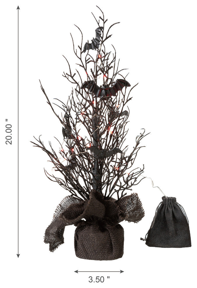 20"H Halloween Lighted Bats Table Tree Decor