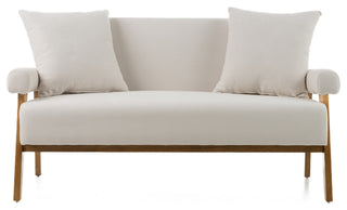 Modrest Cynthia Modern White Fabric + Wood Loveseat