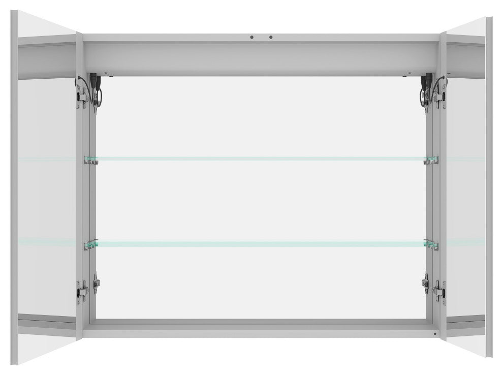 Aluminum Surface/Recessed Mount Medicine Cabinet with Mirror and Lights