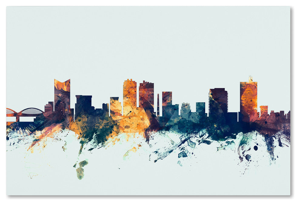 Michael Tompsett ''Fort Worth Texas Skyline Blue'' Canvas Art, 12x19