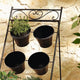 35" Tall Foldable Metal Planter Stand "Povencal" With 6 Metal Pots