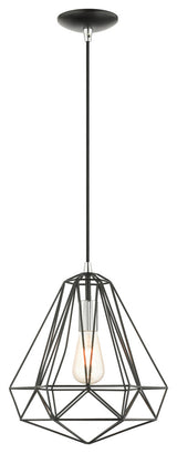 Shiny Black Geometric, Farmhouse, Industrial, Abstract, Rustic Pendant