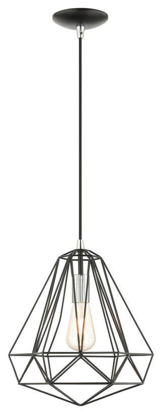 Shiny Black Geometric, Farmhouse, Industrial, Abstract, Rustic Pendant