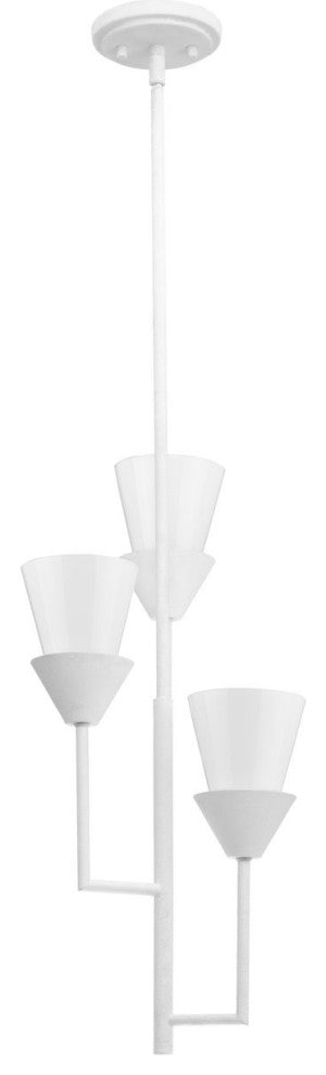 Pinellas Collection 3-Light Contemporary Pendant, White Plaster