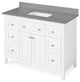 Chatham Traditional 48" White Single Sink Vanity, Steel Grey Cultured Marble Van