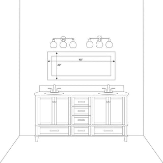 Maricopa Framed Wall Mirror, Ivory, 20"x48"