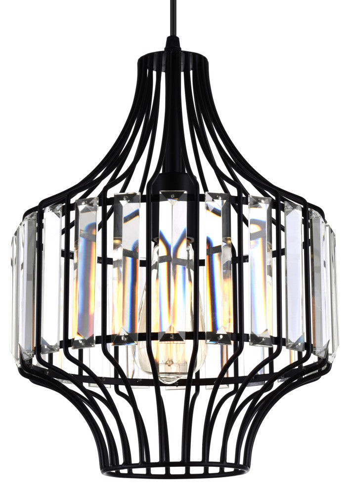 Alethia 1 Light Down Pendant With Black Finish
