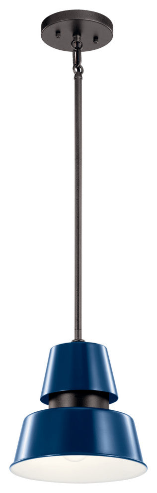 Kichler 59003CBL One Light Outdoor Pendant, Catalina Blue Finish