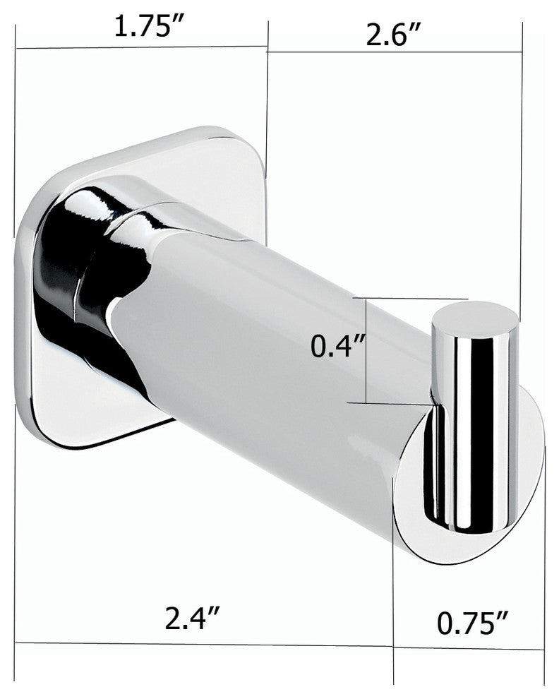 Secret Bath. Polished Chrome Towel Hook, Jenny Collection