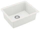 Karran QU-820 Undermount 24.38, Single Bowl Quartz Sink Kit, White