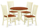 Anwe5-Bmk-W, 5-Piece Dining Set With Table and 4 Chairs, Buttermilk and Cherry