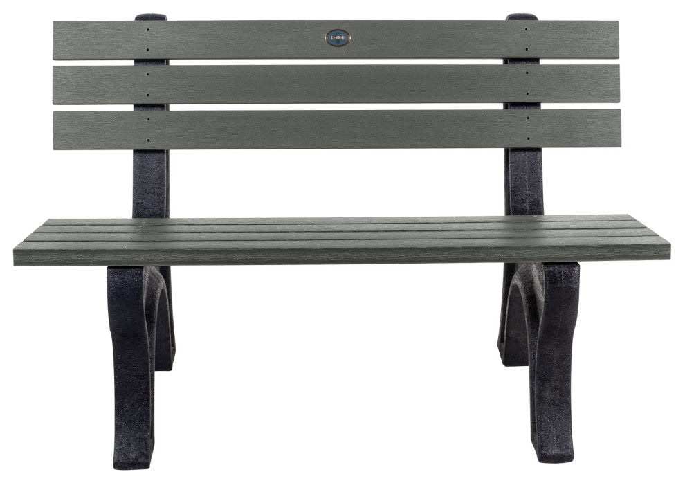 Aurora Traditional 4' Park Bench, Weathered Acorn, Coastal Teak