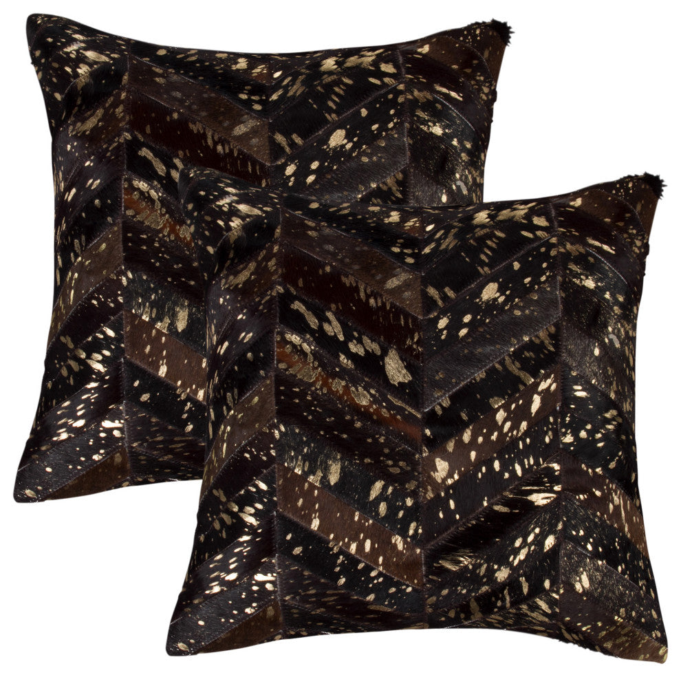 Natural Home Decor Torino Chevron Cowhide Pillow, 2-Piece