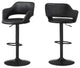 Bar Stool, Swivel, Bar Height, Adjustable, Metal, Pu Leather Look, Black