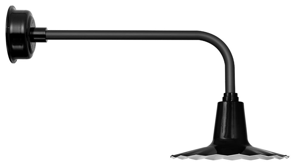 16" Iris LED Wall Sconce Light With Traditional Arm, Black