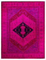 Overdyed, One-of-a-Kind Hand-Knotted Area Rug Pink, 8'10"x12'3"