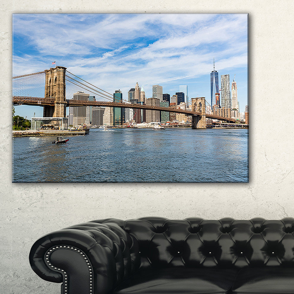 "Summer Day Brooklyn Bridge" Canvas Print