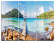 "Pier to the Island Panorama" Photo Metal Wall Art, 3 Panels, 36"x28"