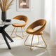Dining Chair, Set of 2, Gold Brown, Velvet, Modern, Cafe Bistro Hospitality