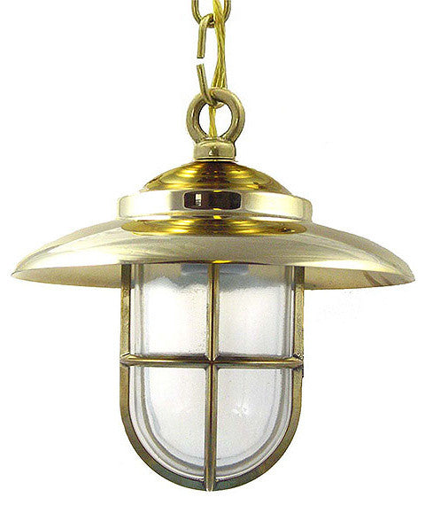 Nautical Ceiling Light (Indoor / Outdoor / Solid Brass), Unlacquered Brass