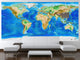 Global Topography, Wall Mural, Peel and Stick, 8-Panel, 166"x83"