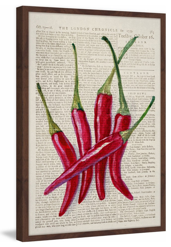 "Red Hot Chilies II" Framed Painting Print, 12"x18"