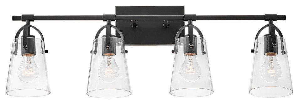 Hinkley Foster Large Four Light Vanity, Black
