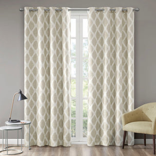 SunSmart Blakesly Ikat Blackout Window Panel, Grey, Taupe, 50"x84"