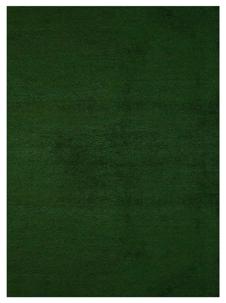 HAND KNOTTED LOOM SILK ECO-FRIENDLY AREA RUGS-Rectangle,Green Color,Solid, [Rectangle] 5'x8'
