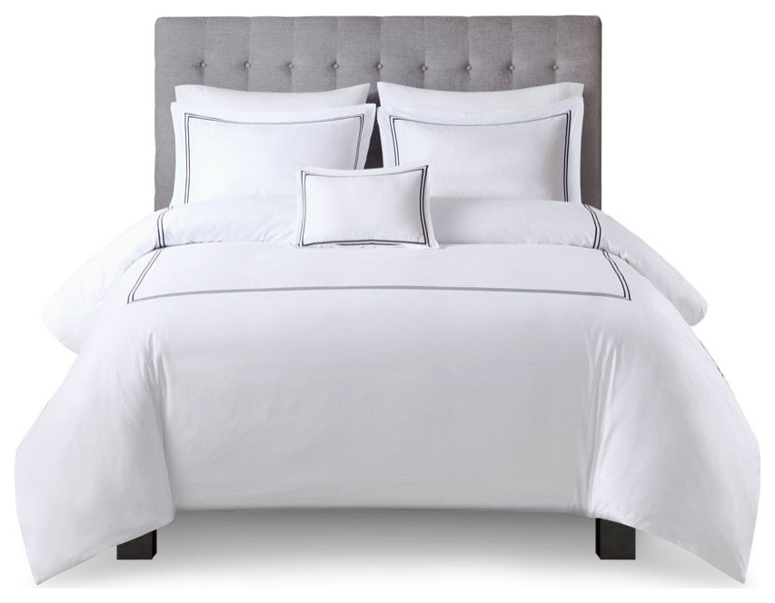 Madison Park Signature 100% Cotton Sateen Embroidered Comforter Set