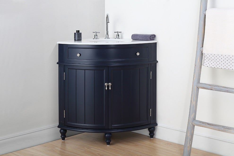 24"� Triadsville Navy Blue Corner Bath Vanity