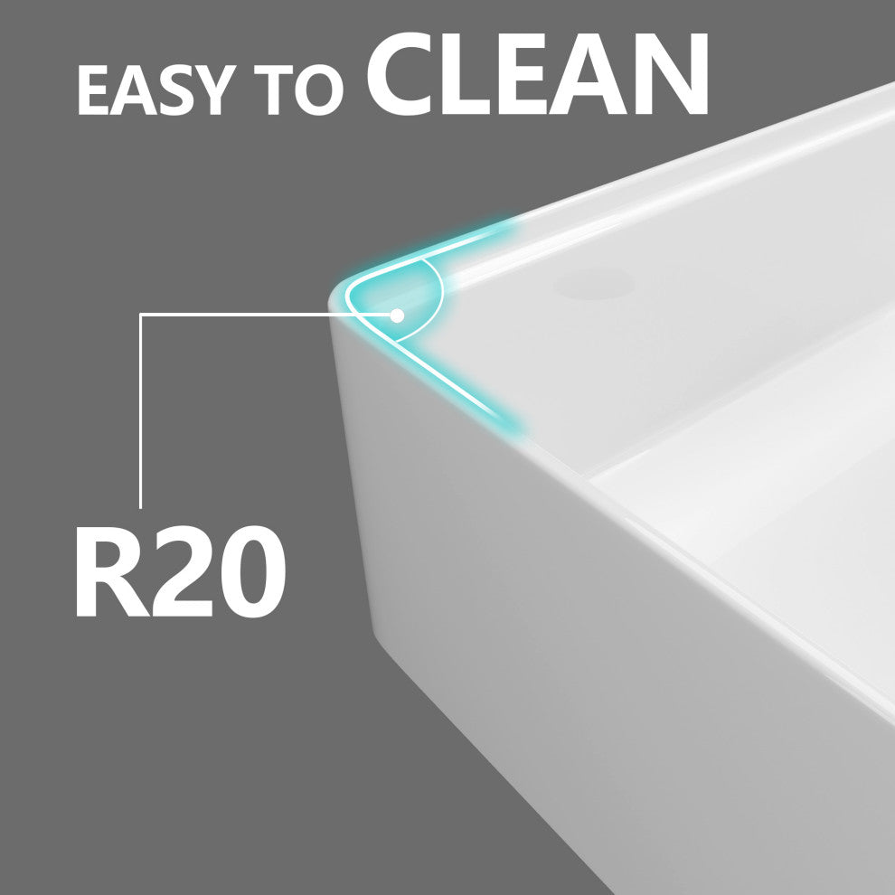 33"Lx20"W Farmhouse/Apron Farm Fireclay Kitchen Sink With Sink Grid And Strainer