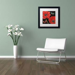 'Petals and Wings II' Matted Framed Canvas Art by Daphne Brissonnet